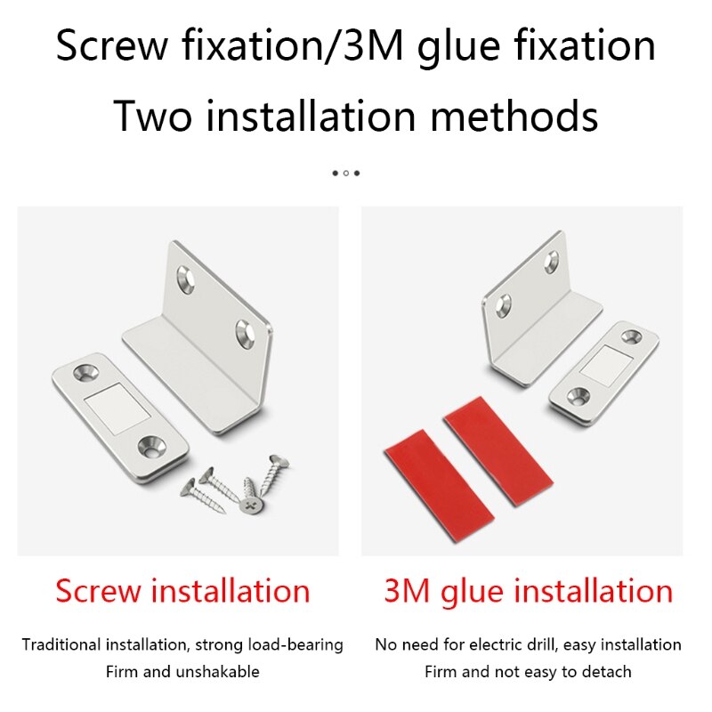 Invisible Magnetic Door Catch Drawer Magnet Catch for Close Sliding Door Cabinet Cupboard with Mounting Screws&amp; Adhesive