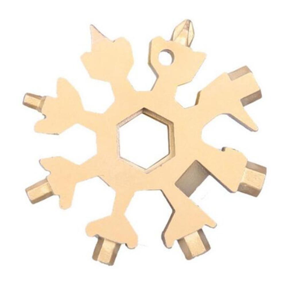 19-in-1 Snowflake Multi-Tool Portable Pocket Tool Wrench Ratchet Combination Metric Wrench Set Socket Wrench Nut Tool for Repair: 4