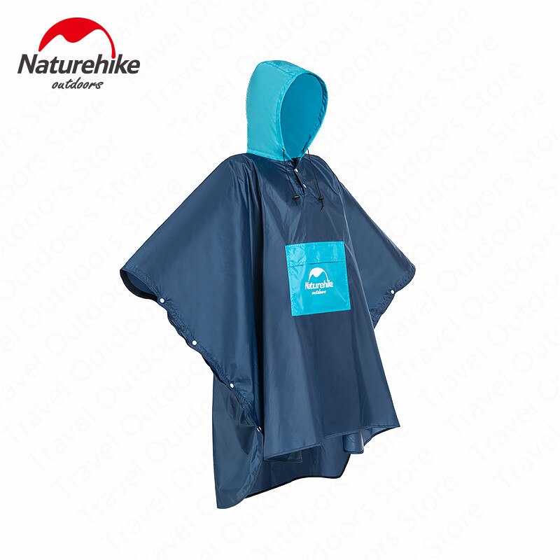 Naturehike Outdoor Hiking Poncho Portable Raincoat Ultraight Rainproof Windproof Climbing Poncho With Backpack Rain Cover