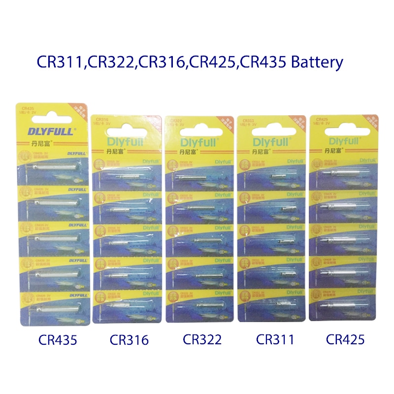 10pcs/lot CR311 CR316 CR322 CR425 CR435 DLY Battery Floats Lithium Pin Battery Luminous Electric 3 Votage Battery Accessories