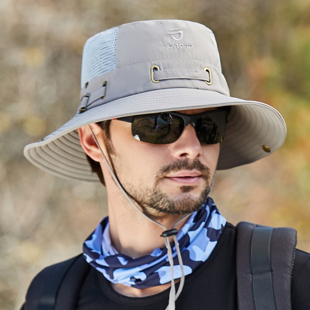 Wide Brim Boonie Hat Outdoor Waterproof UPF 50+ Sun Protection Mesh Safari Sun Hat Travel Fishing Hat Sportswear