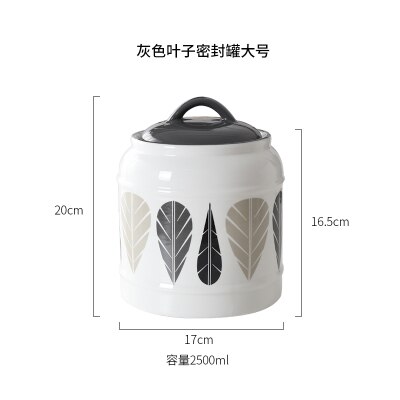 Japanischen stil Keramik Gläser, Haushalt Lebensmittel Lagerung Gläser, Versiegelt Gläser, Küche Kaffee Zucker Gläser, getreide Lagerung Tanks, Tee Gläser: Gray-2500ml