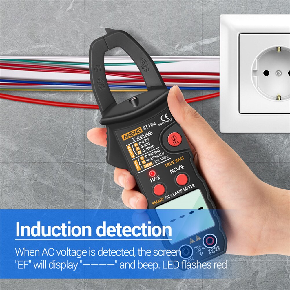 Aneng ST184 Digitale Multimeter Stroomtang True Rms 6000 Telt Professionele Meten Testers Ac/Dc Spanning Ac Ohm