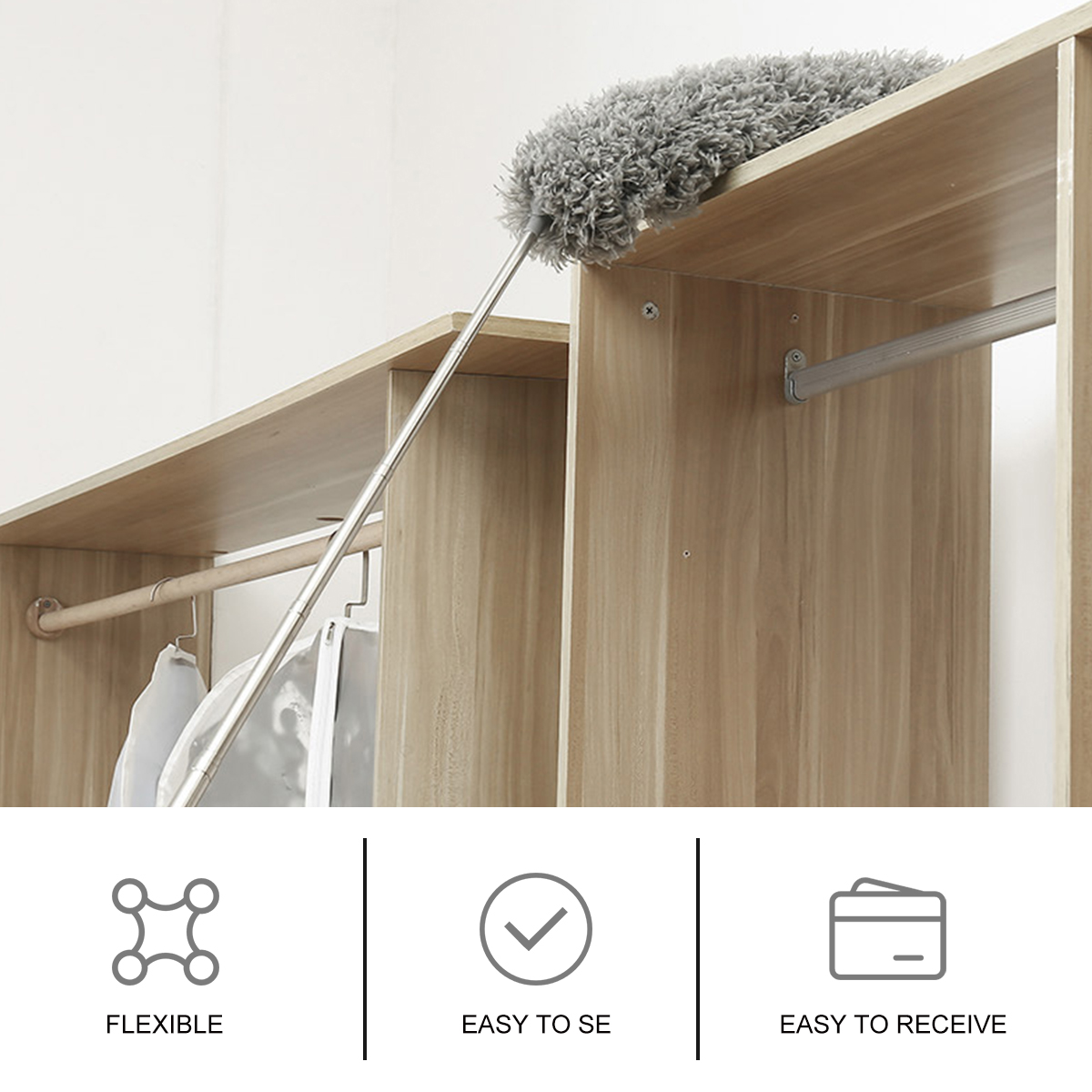 5pcs Extendable Duster Home Duster Sweeping Duster Cleaning Duster Car Duster