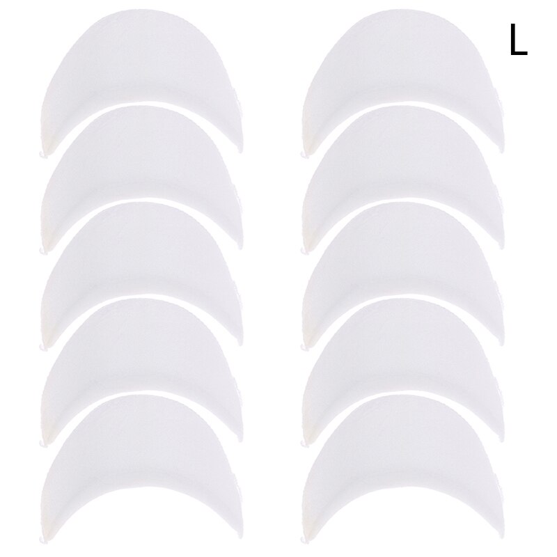 10Pcs = 5Pairs Zachte Gewatteerde Schouder Pad Encryptie Schuim Schoudervullingen Voor Blazer T-shirt Kleding Naaien Accessoires: White L