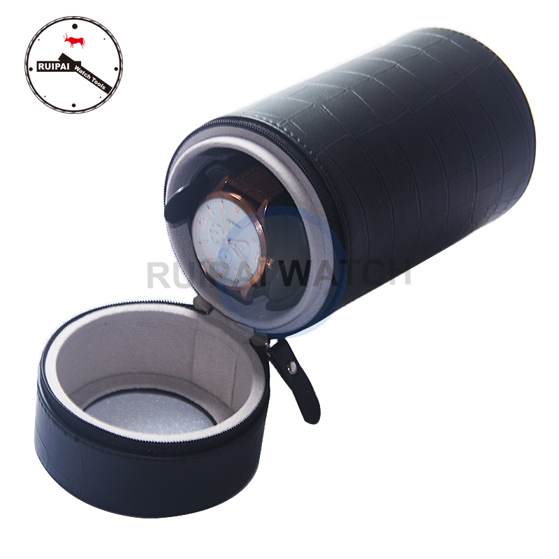 Remontoir de montre automatique, 3 Modes, batterie AAA, adaptateur secteur, Source d'alimentation, remontoir de montre Portable, cuir synthétique polyuréthane noir
