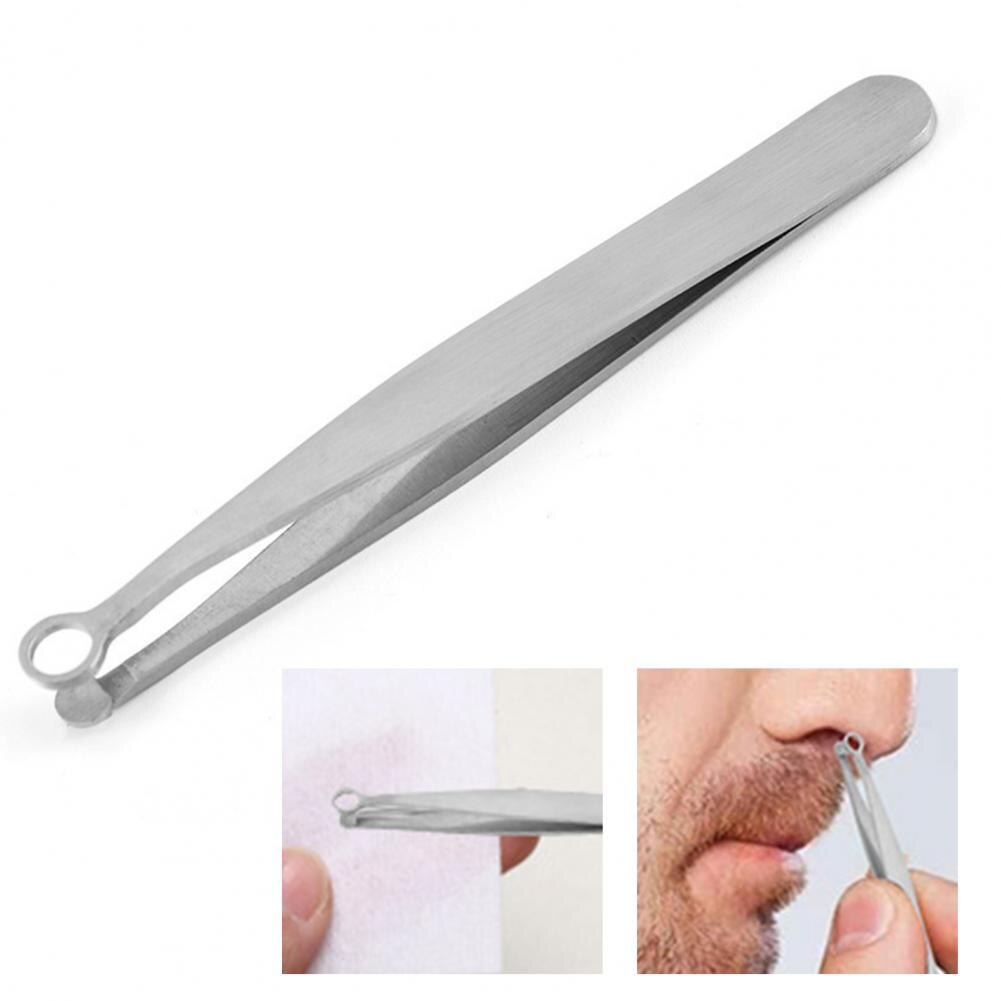 Pinzas para el vello de la nariz, punta de depilación de Nariz de acero inoxidable sólido anticorrosión, cabeza redonda de 360 grados, para cara
