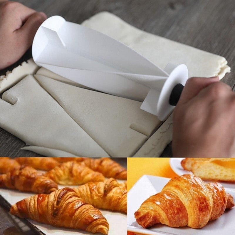 Plastic Handle Rolling Cutter Kitchen Gadget Dough Pastry Slicer DIY Dough-made Food Widget Reusable Croissant Maker