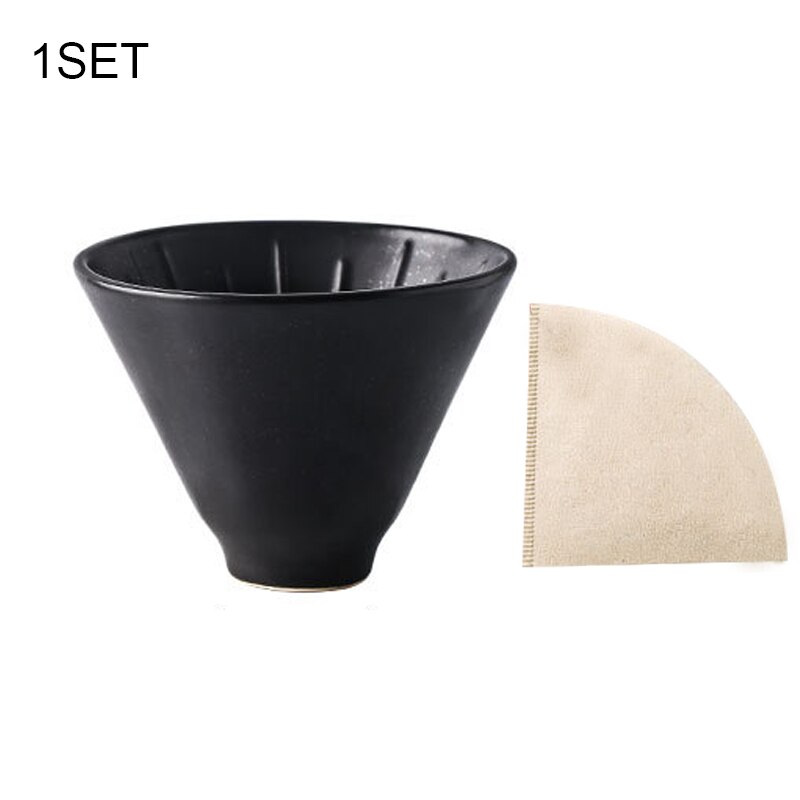 Hand-Made Coffee Kettle Filter Apparatus Set 700ml Coffee Filter Cup Filter Holder Sharing Pot Over Coffee Maker^^: Black A