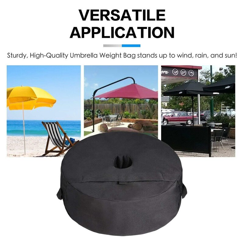 Round umbrella base weight bag, windproof sand bags for tent, sunshade, patio umbrella