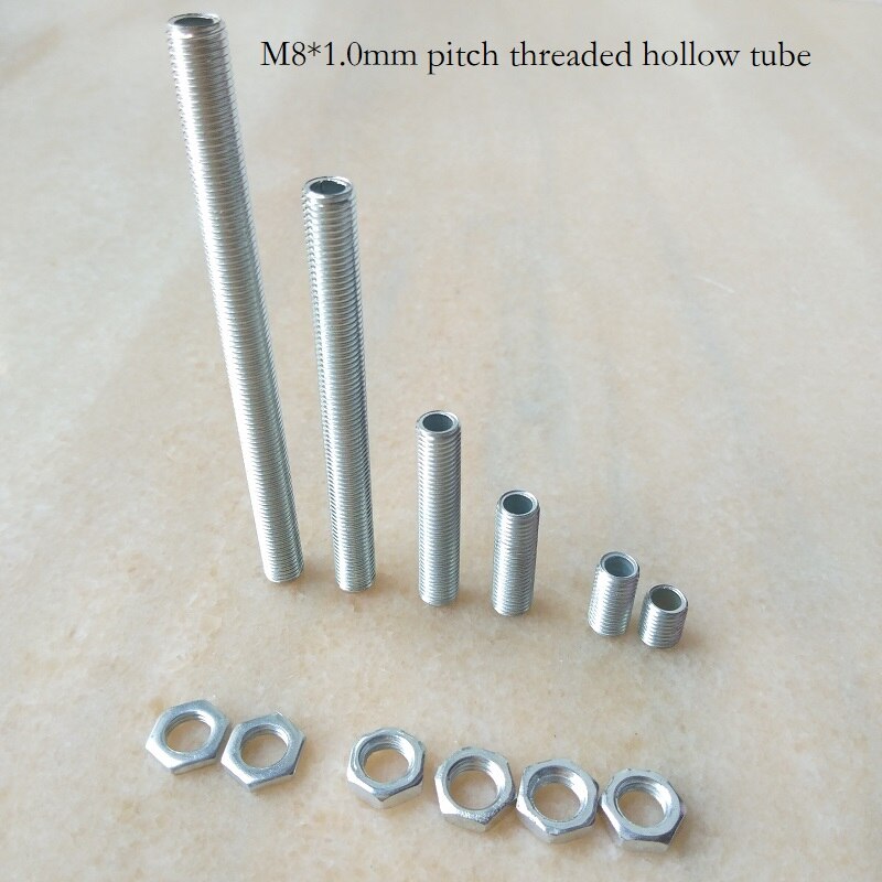 5 Stks/partij M8 Lamp Schroef Bouten Tand Buis 8Mm Diameter Zinklegering M8 Buitendraad Holle Buizen Verlichting Accessoires