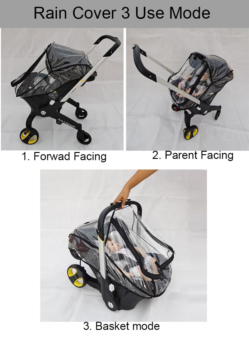 Housse de pluie imperméable pour poussette Foofoo et Doona,habillage contre la pluie, accessoires de landau de bébé,