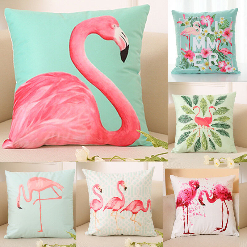 Nordic Flamingo Tropische Blad Kussenhoes Bloem Polyester Sierkussen Woondecoratie Sofa Decoratieve Kussensloop