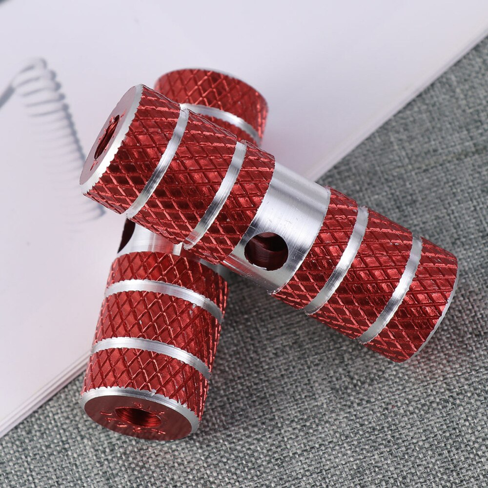 Een paar aluminiumlegering fiets cilinder stoel as stunt pegs voor mountainbike (zwart): Rood