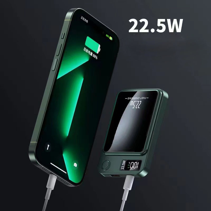 5000 22.5w pd 20w snabbladdningsbar powerbank med led-display, 15w powerbank för iphone, huawei, xiaomi