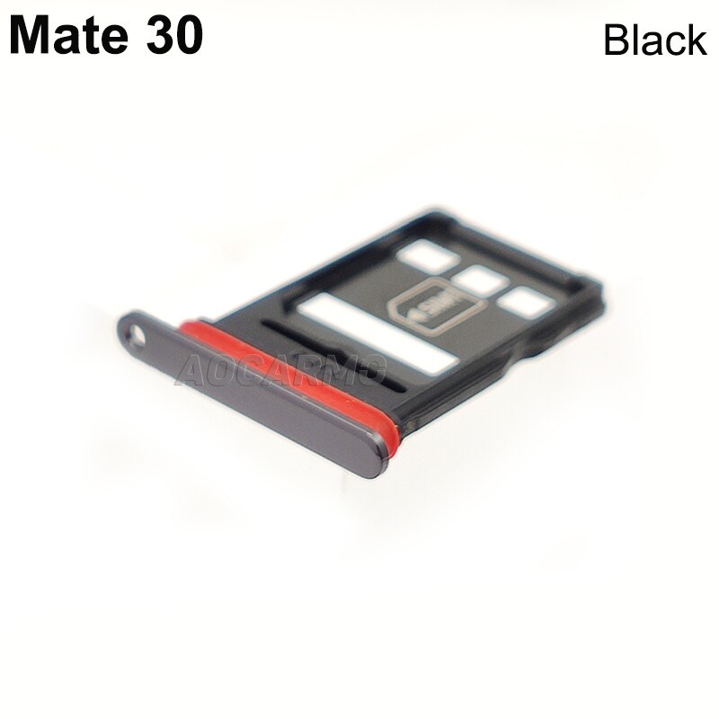 Aocarmo SD MicroSD Holder Nano Sim Card Tray Slot For Huawei Mate 30 Replacement Part: Black