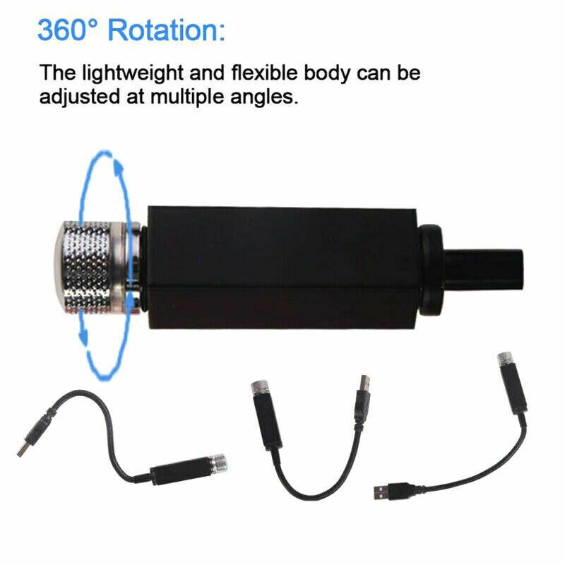 Mini proyector de estrellas de techo de coche USB, luz nocturna de cielo estrellado LED, ambiente, lámpara de galaxia, decoración de techo romántica para habitación, , 5V