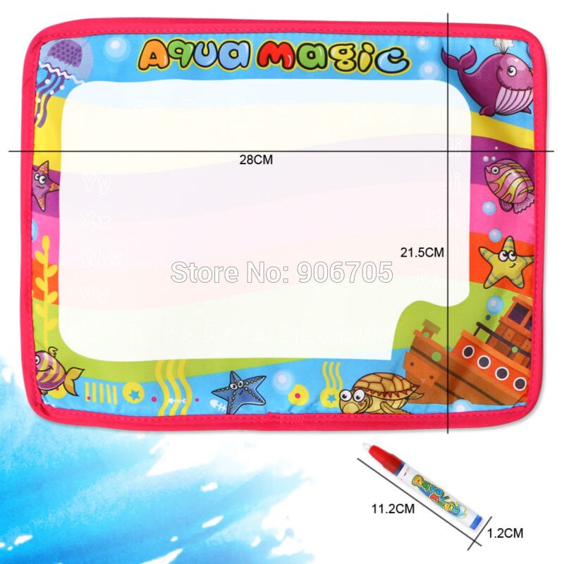 29X19Cm Water Drawing Mat Met Magic Pen Doodle Schilderij Foto Water Tekening Speelkleed Doodle Aqua Magnetische tekentafel Speelgoed