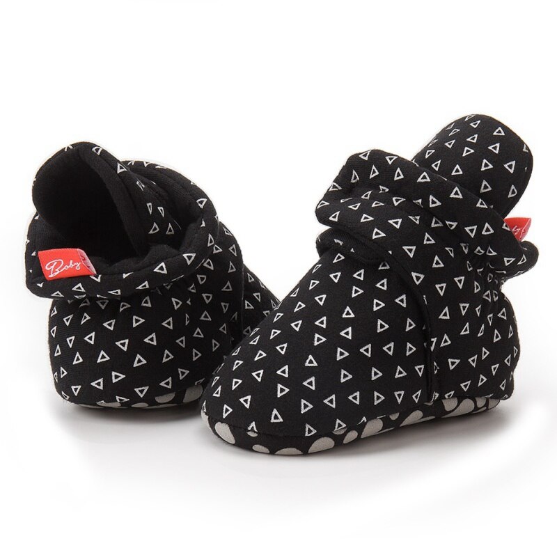 0-18m infantil do bebê meninas botas de neve inverno quente do bebê meninos sapatos de impressão berço de pelúcia tornozelo botas primeiro andando sapatos: B / 13-18M