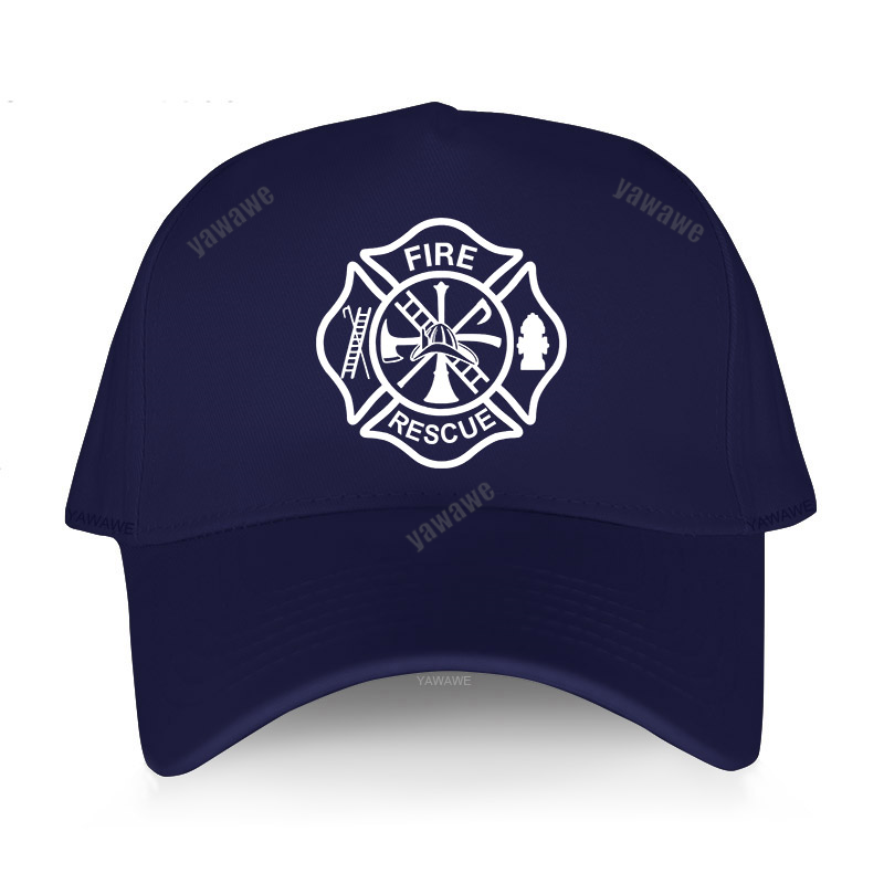 Fire Rescue Firefighter Baseball Caps Adjustable Caps Unisex Cool Fireman Hats: navy