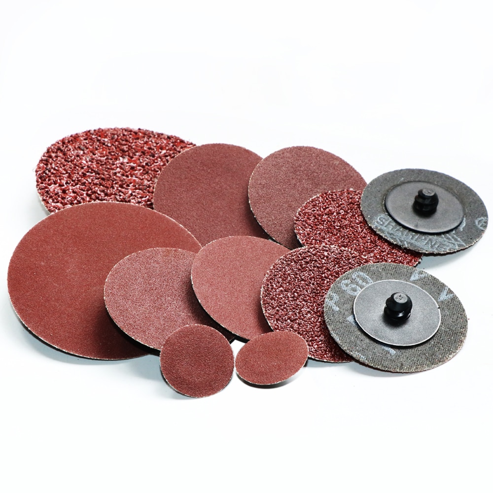 50Pcs 2 inch 1" 3" Sanding Disc Roll Lock R-Type Sandpaper Abrasive Disc 75mm 50mm 24/36/40/80/120/240/320 Grit