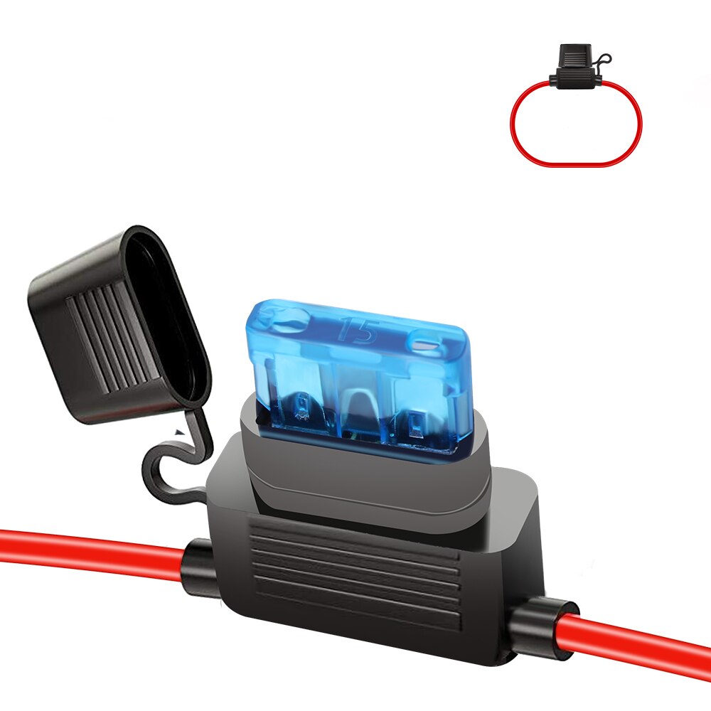 YUNPICAR ATC/ATO 15A 30A In-Line Fuse Holder 16 Gauge Wiring Harness 12V Standard Plug Socket Pack of 1: 15A