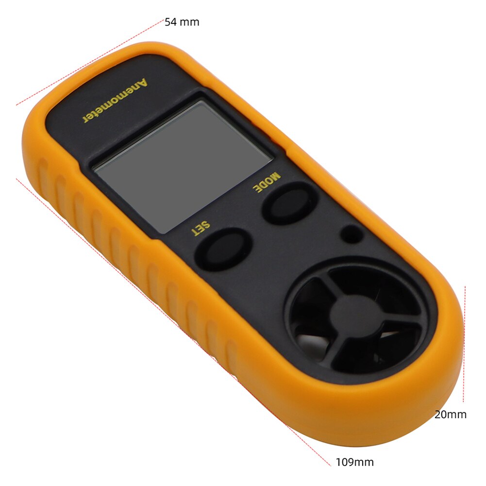 Portable Digital Anemometer Mini Handheld 30m/s Wind Speed Meter -10 ~ 45°C Temperature Tester with LCD Backlight Display