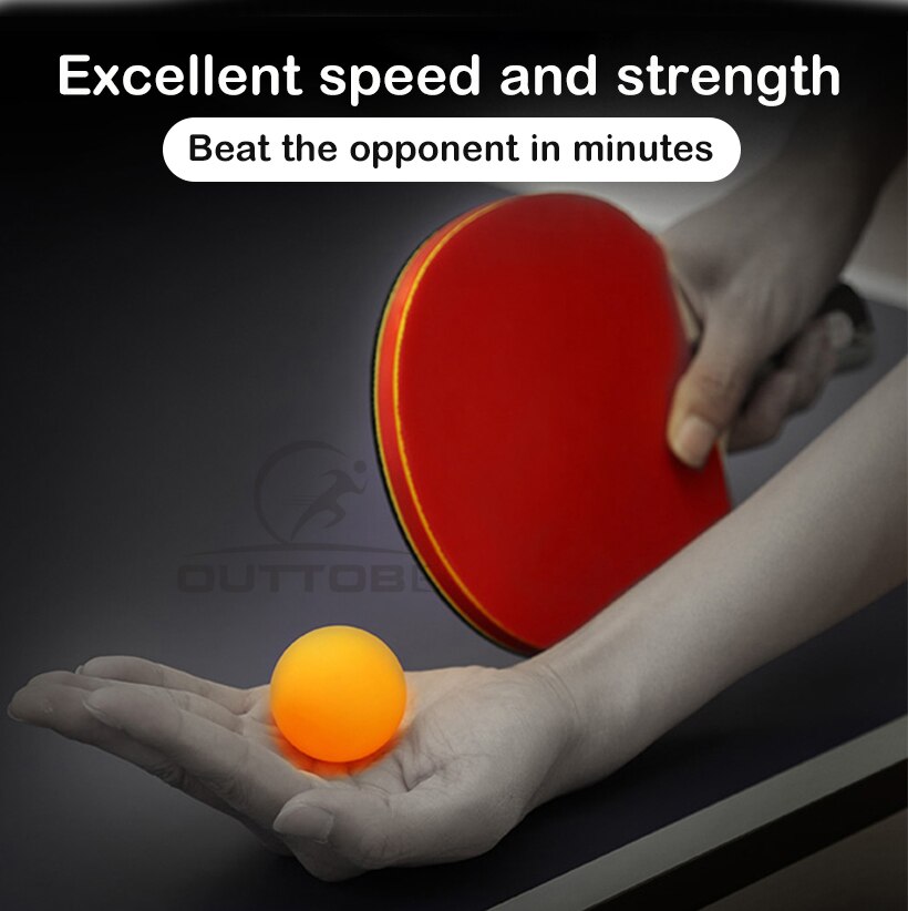 Outtobe Table Tennis Racket Ping Pong Paddle Set with 2 Bats and 2 Ping Pong Balls and Table Tennis Paddle Case