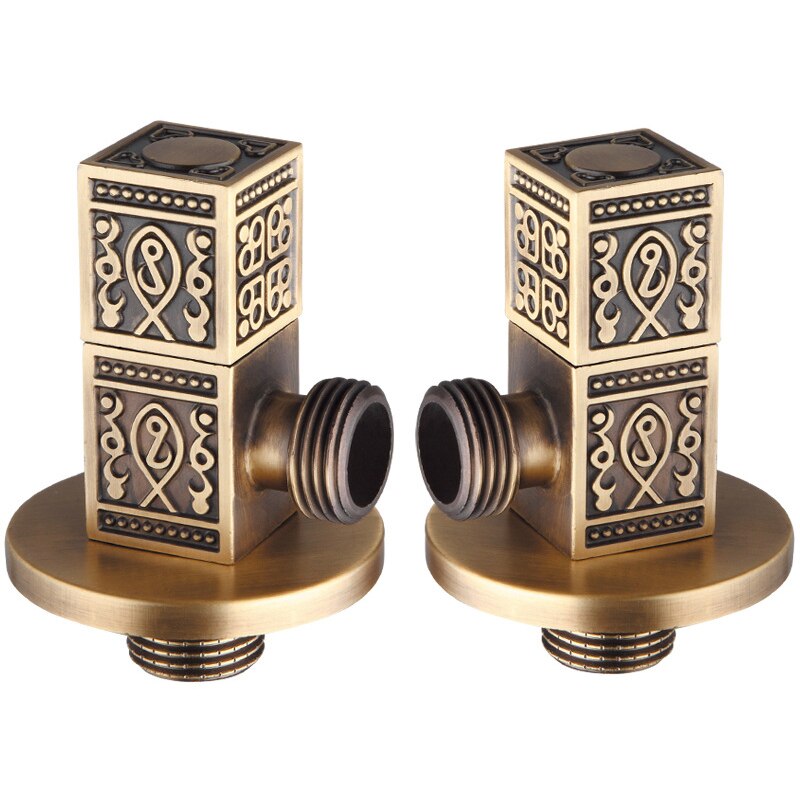 Antique Carving Copper Triangle Valve Toilet Tee Full Copper Triangle Valve Toilet Water Heater Inlet Valve