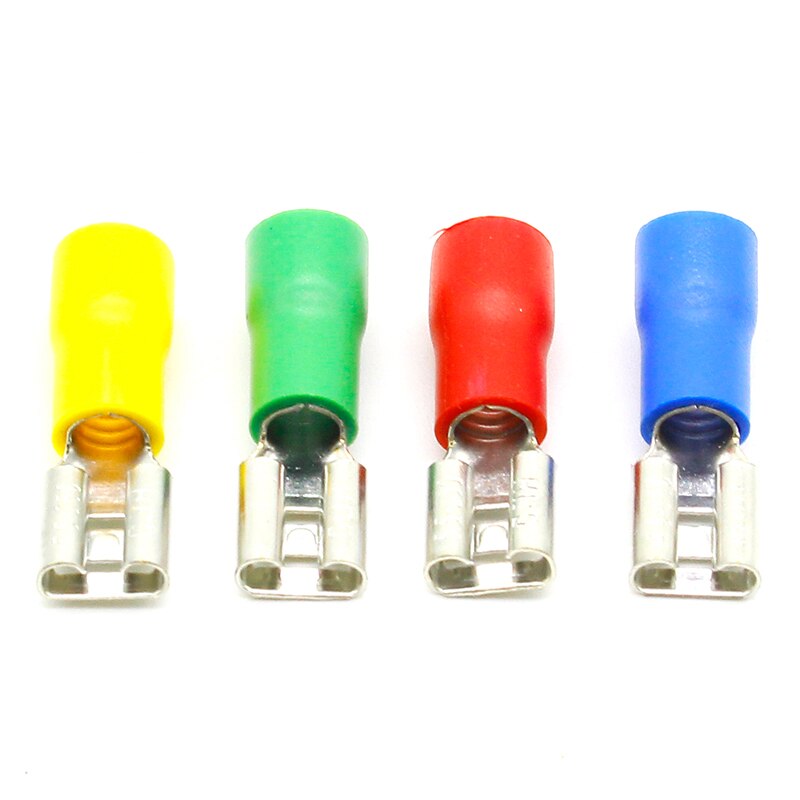 FDD5.5-250 Female Insulated Electrical Crimp Terminal for 12-10 AWG Connectors Cable Wire Connector 100PCS/Pack FDD5.5-250 FDD