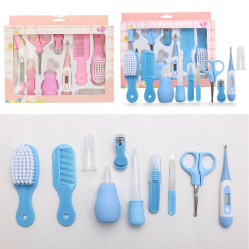 10 Stuks Baby Pasgeboren Gezondheidszorg Set Nail Haar Borstel Thermometer Kids Grooming Kit Manicure Borstel Set Kit