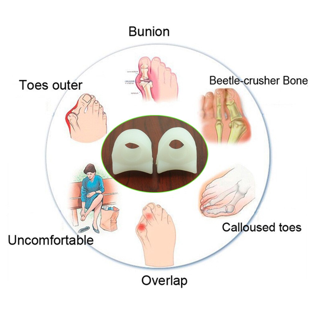 4Pcs Big Toe Separator Bone Corrector Straightener Silicone Gel Foot Fingers Protector Bunion Adjuster Feet Pedicure Tool D2223