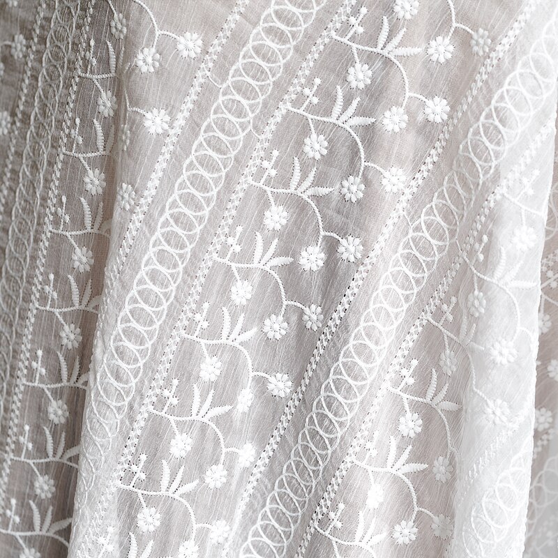 130cm brede 1 meter/parti råhvid tynd chiffon blonde stof broderi blonde stof materiale brudekjole materiale tilbehør  x420