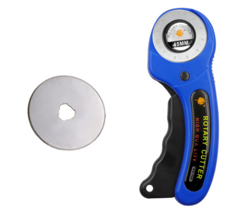 45 mm Lederhandwerk, Rollschneider, Lederschneidewerkzeug, Lederhandwerk, Stoff, kreisförmige Klinge, Messer, DIY, Patchwork, NäHenne, Quilten: Tiefe Blau