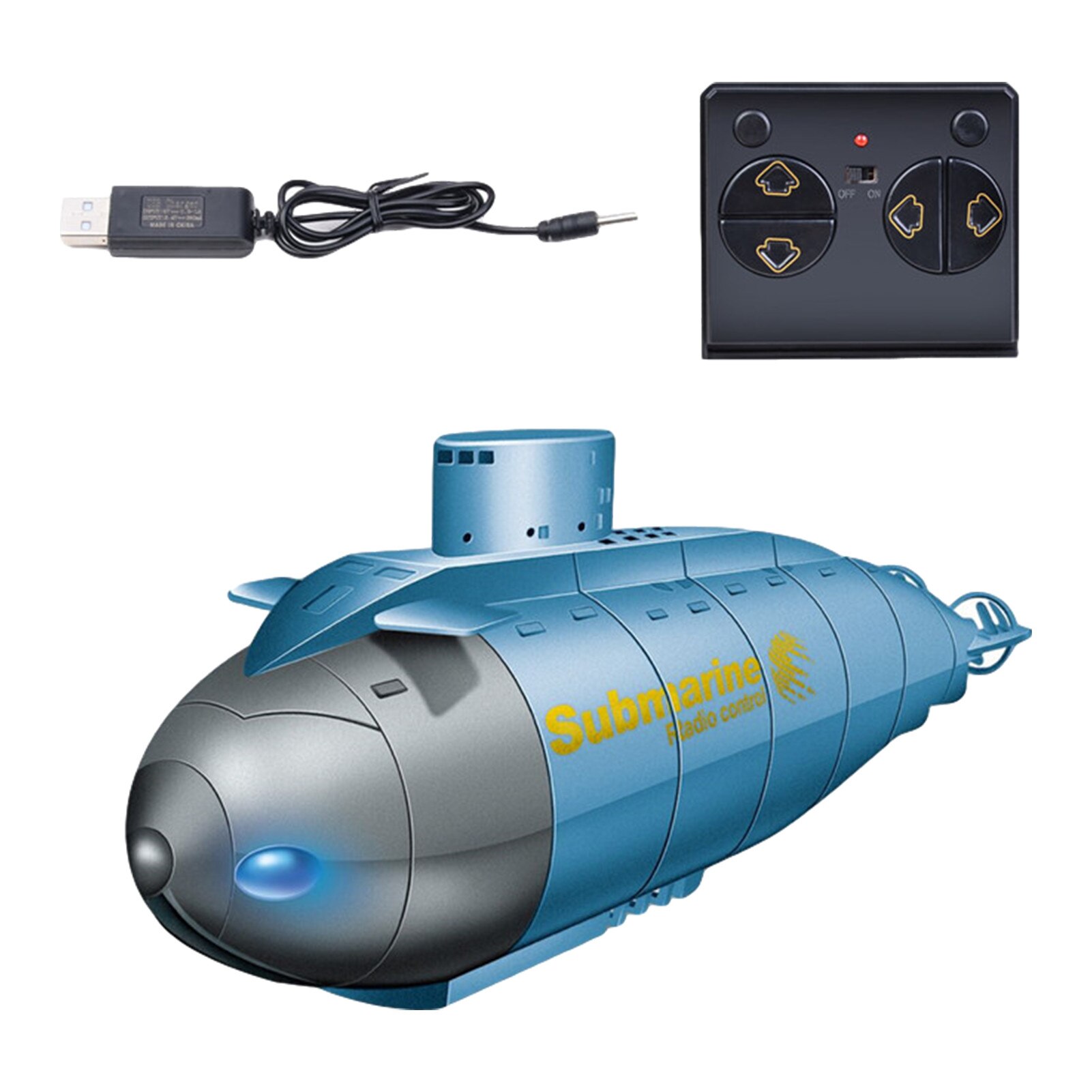 2,4G RC Fernbedienung U-Boot Stiefel Wasserdichte Batterie angetrieben Modell Elektrische Fernbedienung U-Boot Modell Spielzeug Für freundlicher: Blau