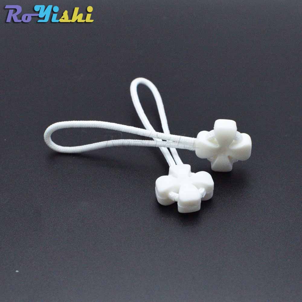 Lot de 7 tirettes de fermeture éclair, cordon de couleur mixte, sangle Lariat noir pour accessoires de vêtements: White