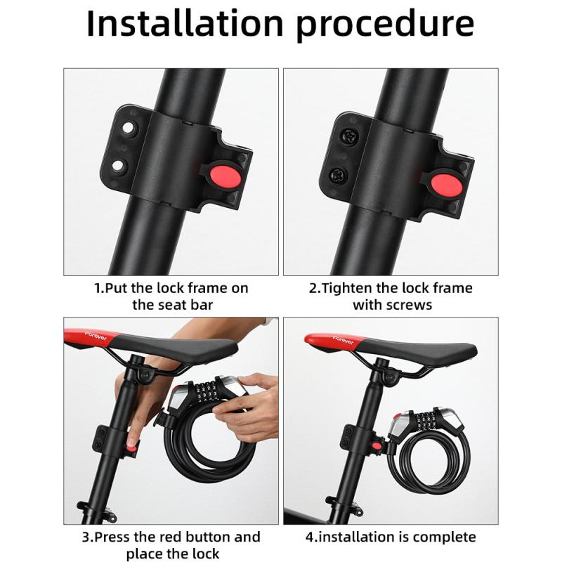 Bicycle Combined Cipher Lock Luminescence Anti-theft Lock 4-digit Password Lock Security Safety Lock Bike Cycle Accessories