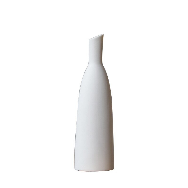 Florero de cerámica blanca para decoración del hogar, contenedor de flores para decoración de sala de estar, centro de mesa de boda moderno, 1 ud., H22cm