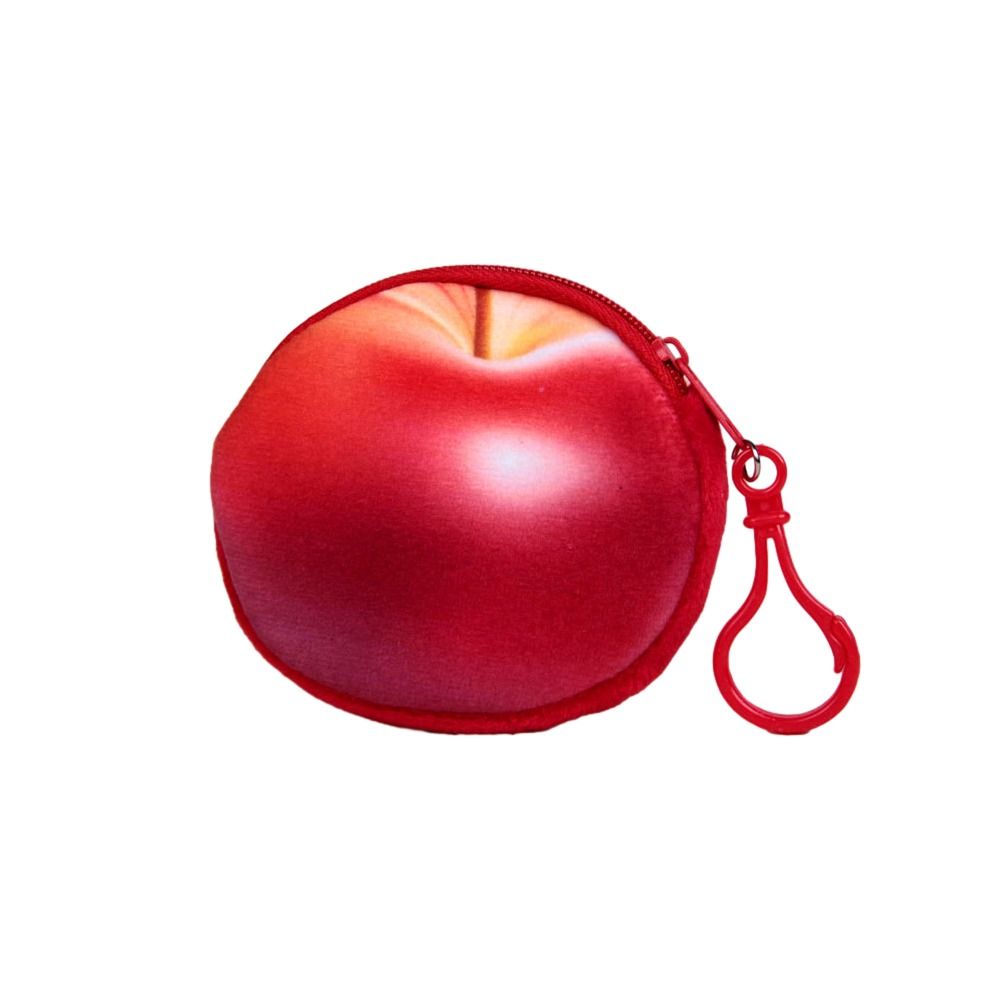 Mini Watermelon Fruit Coin Purse Peach Huangtao Strawberry Card Holder Strawberry Orange Plush Wallet Outdoor: Clear