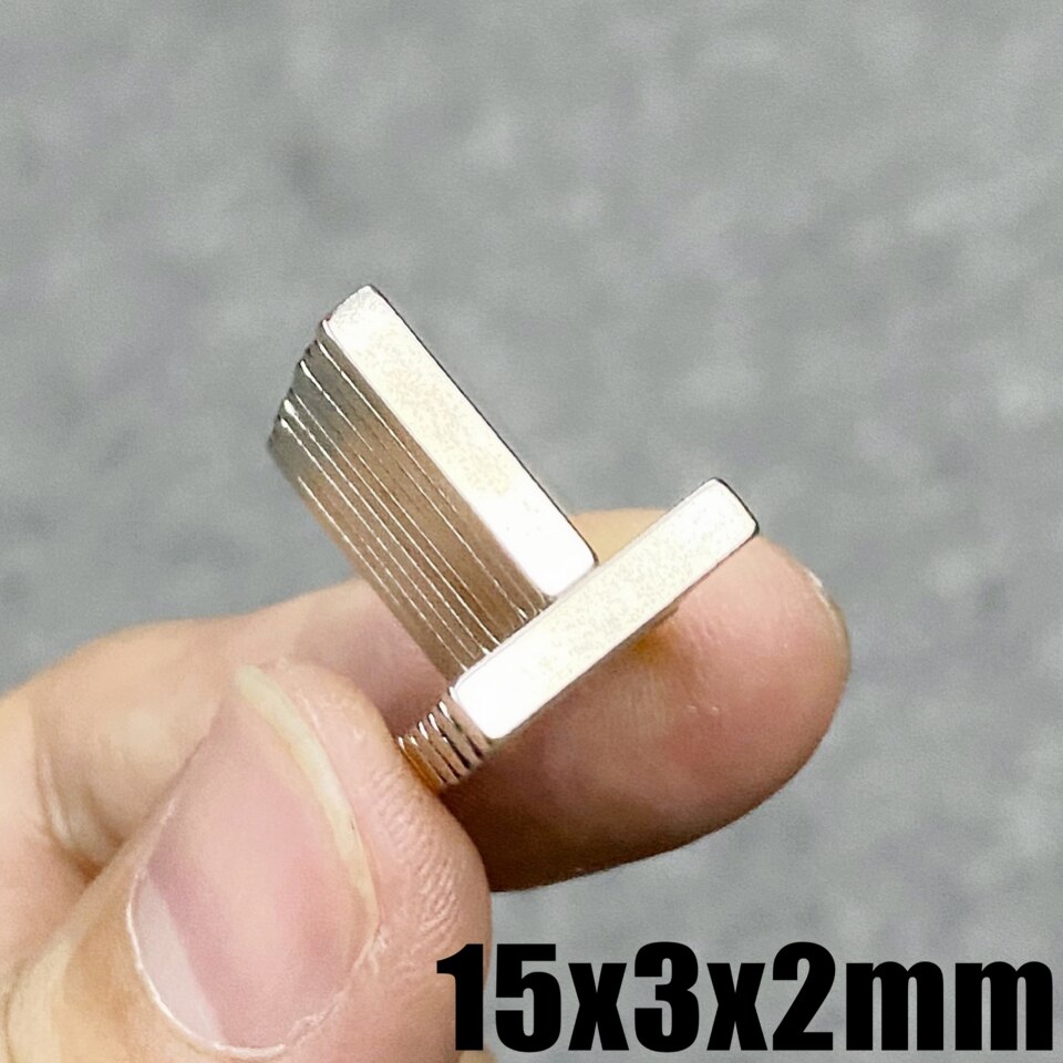 20 ~ 500 Stuks 15X3X2 Neodymium Magneet 15*3*2 N35 Ndfeb Magneten Blok super Krachtige Sterke Permanente Magnetische Imanes Blok