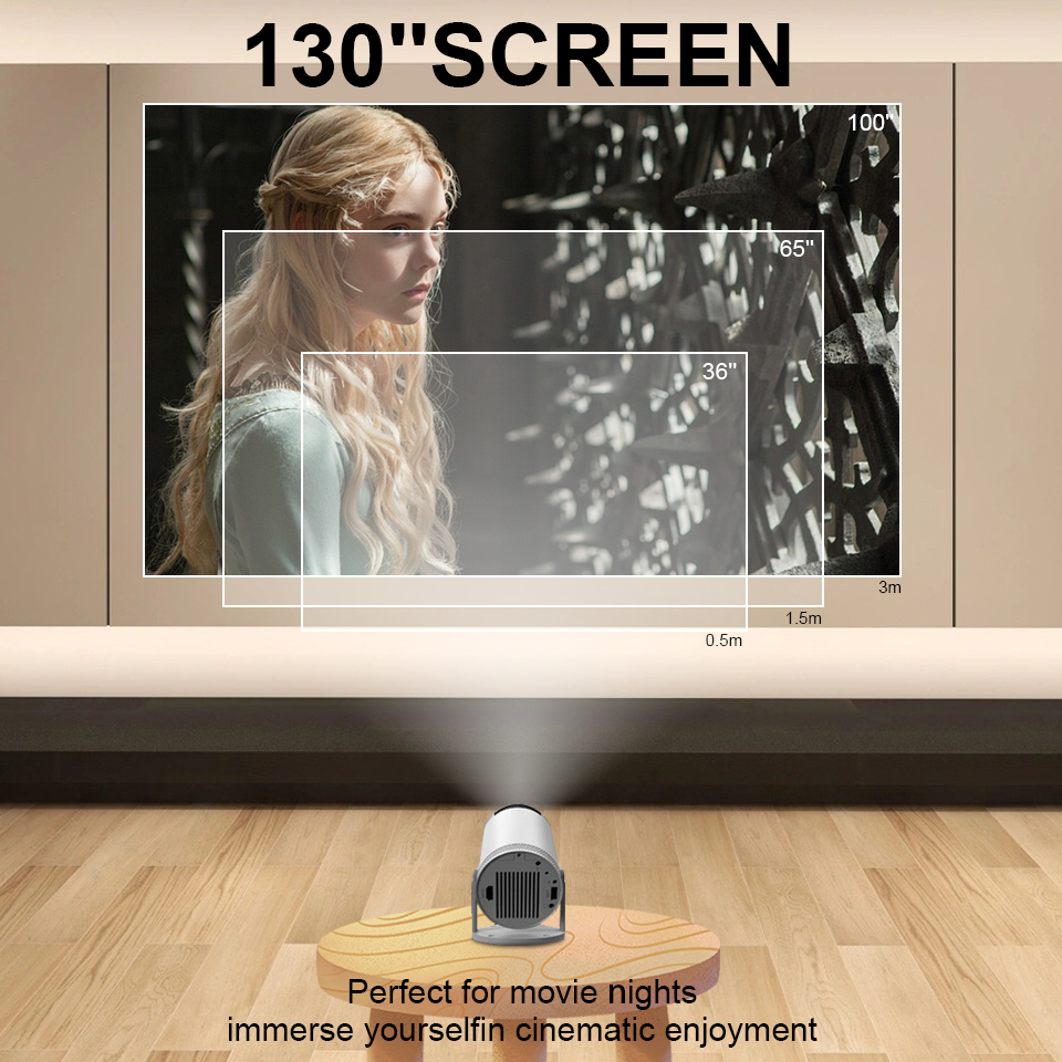 KaiAqua Mini Portable Projector FY300 4K Dual Wifi 260 ANSI Allwinner BT 5.0 1080P 1280*720P Home Cinema Outdoor Projetors