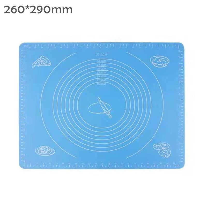 Silikon bakematte ark med skala elte matt nonstick rullende deig pute kjøkken matlaging bakverk ark ovn liner multisize: 26 x 29cm blå