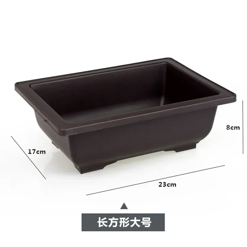 1PC Platz Blumentopf Nachahmung Kunststoff Balkon Töpfe Blume Bonsai Schüssel Kindergarten Becken Pflanzer Nachahmung Rechteck Blumentöpfe: Gelb