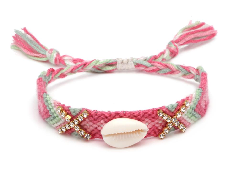 Licht Rosa Weiß Blau Bunten Tasse Kristall Woven Freundschaft Armband Frauen Männer gefertigt Handgenäht Stickerei Floss Schmuck Ihre