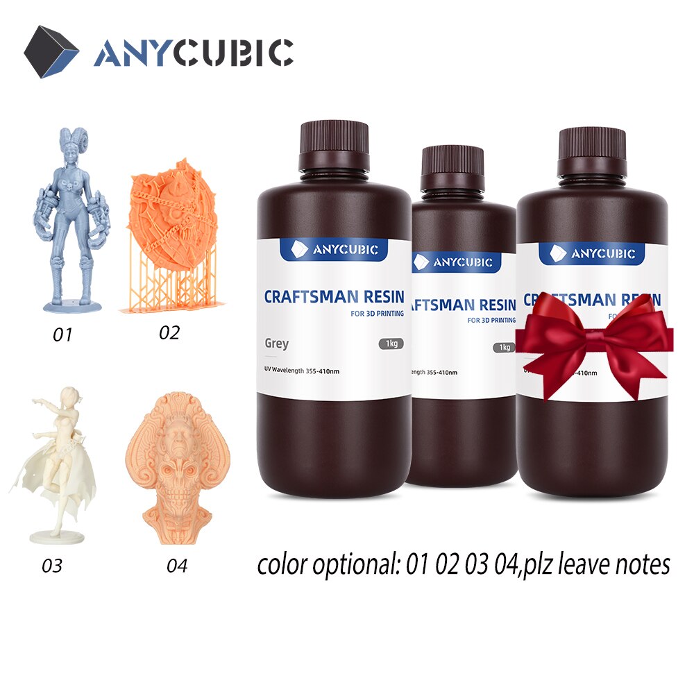 Anycubic Craftsman Hars 3d Printing Materiaal Voor Lcd Sla Printers Geschikt Voor Accessoires En Sieraden Model Afdrukken: 3kg color optional