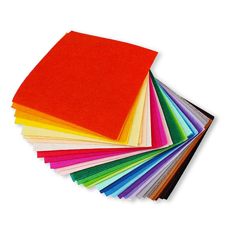 40pcs/set DIY Colorful Fabric Cloth 1mm Thickness Polyester Cloth Felts Of Home Sewing Wedding Decoration Crafts toys 15x15cm