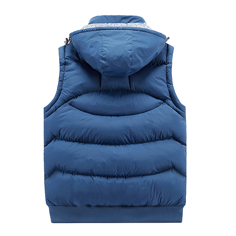 FALIZA Neue Stilvolle Herbst Winter Weste Männer Haube Warme Ärmellose Jacke Dicke Weste Männlichen Windschutz MJ-C