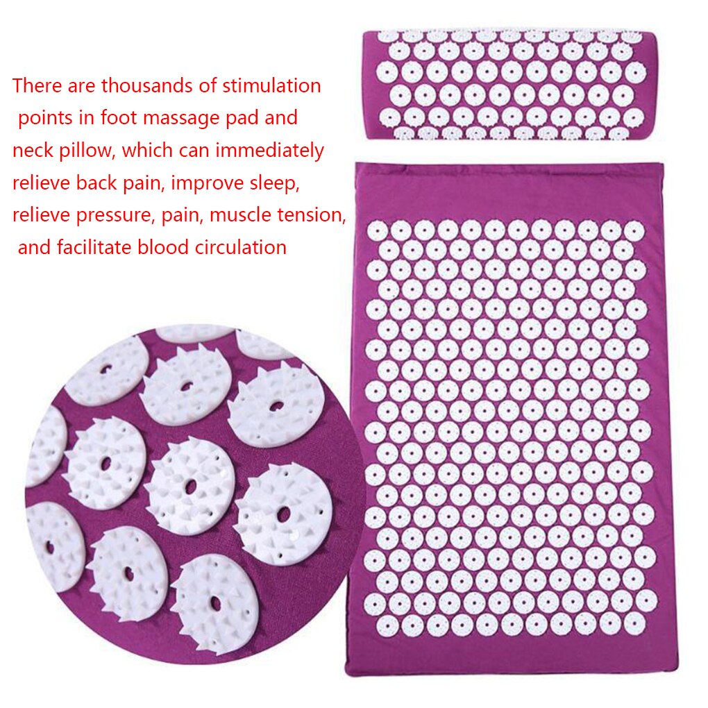 Massage Mat Pillow Set Home Gym Fitness Muscle Relaxation Yoga Mat Cushion Set Sports Accessory