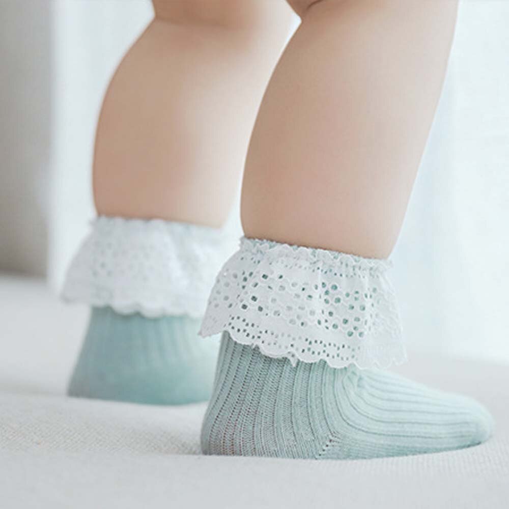 retrò Dei Bambini Del Merletto Calzini E Calzettoni pizzo balza Laterale Ragazze Calzini E Calzettoni di colore Solido Del Cotone Del bambino Calzini E Calzettoni Primavera proprietà Calzini E Calzettoni