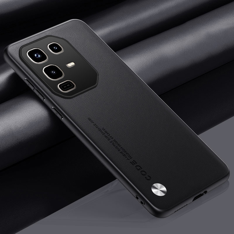 Funda de cuero para Infinix Note 50 Pro 4G fibra de carbono silicona dura a prueba de golpes mate funda de teléfono InfinixNote50Pro X6855 X6858: Cuero / Beige